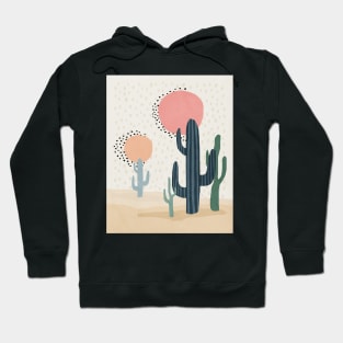 Cacti, Abstract, Sun, Mid century modern kids wall art, Nursery room Hoodie